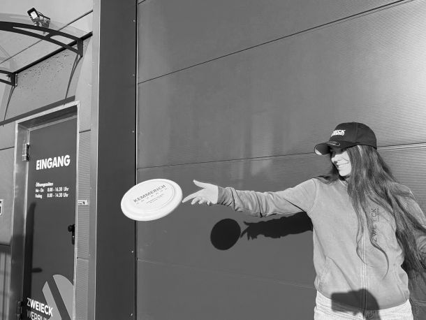 Bedruckte Frisbee im Einsatz